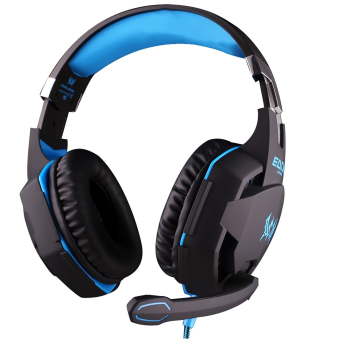 Vococal EACH G2100 LED 3.5mm Stereo Gaming LED Lighting Over-Ear Headphone Headband with Mic Stereo Bass (Blue)