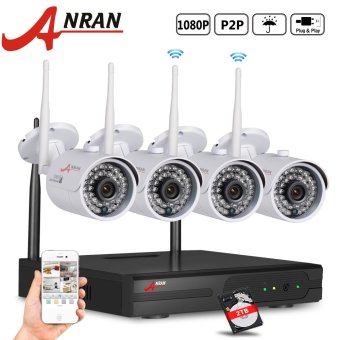 Anran AR-K04W4141 4CH 1080P HD Wireless Security Camera System with 4x 2.0MP Night Vision Wireless IP Surveillance Cameras