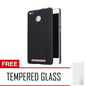Case Nillkin For Xiaomi Redmi 3 Pro Super Frosted Shield Hard Case - Hitam + Tempered Glass