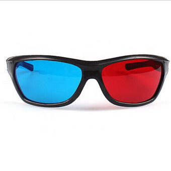 Cocotina Fashion Black Frame Red Blue 3D TV Glasses For Dimensional Anaglyph Movie Game DVD 5pcs