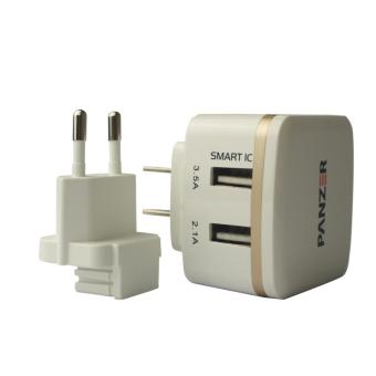 Panzer Travel Charger 2 USB Ports with Smart IC dan Fast Charging 3.5A - Putih