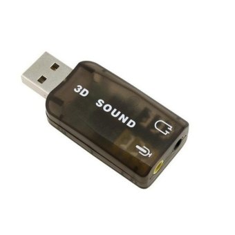 Sound Card 3D Adapter USB 5.1 Channel External Soundcard Audio - Black