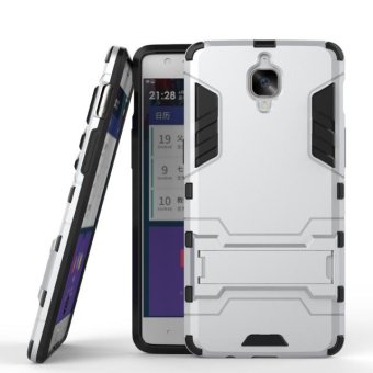 Iron Hard Man Armor Dual Phone Back Cover Case With Kickstand For OnePlus 3 / 3T - intl
