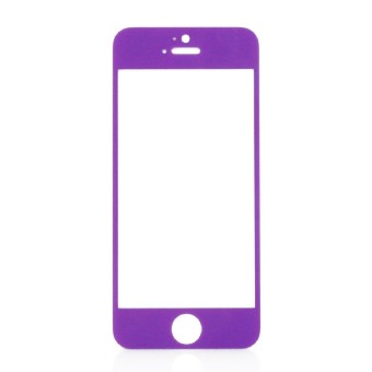 Tempered Glass Film Quality Colorful Real Screen Protector for iPhone 5 5S Purple