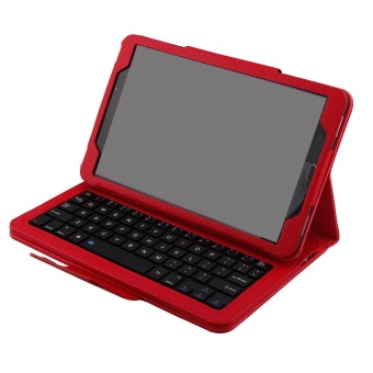 Wireless Bluetooth Keyboard Protective Case Magnetic Absorption Function Detached Cover Tablet Bracket for 10.1inches 2016 Version Samsung Galaxy Tab A T580 T585 Tablet Red - intl
