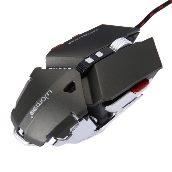 MiniCar LUOM G50 Wired Programmable 10 Buttons Professional Optical Mechanical Gaming Mouse(Color:Gray) - intl