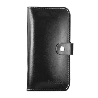 Bandmax Women Flip Wallet Envelope Purse with Multi Card Slots Leather Purse for iPhone 6/6s Plus Wallet Case (Black)