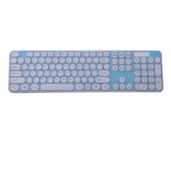 2.4G Wireless Combo Mouse + Keyboard with Round Keycap (Blue) - intl