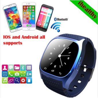 Sport Bluetooth Smart Watch Luxury Wristwatch M26 smartwatchwithDial SMS Remind Pedometer for IOS Android smartphone(Blue) - intl