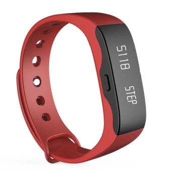 Outdoor Sports Waterproof Bluetooth Smart Wrist Band Fitness Sleep Monitor (Red) - intl