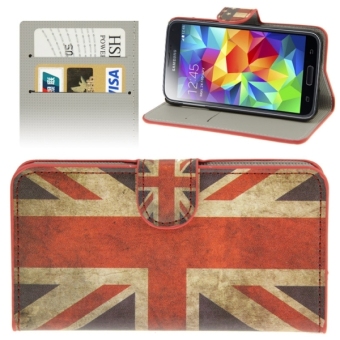 SUNSKY Leather Retro UK Flag Pattern with Credit Card Slots and Holder Case for Samsung Galaxy S5 / G900 (Multicolor)