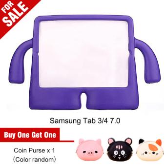 Portable Multi-functional Kids Thick Foam EVA Protective Cover Mini Anti-drop Flat Bracket for Samsung tab 3/4 7.0' (Purple) - intl