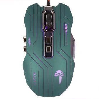 LUOM G5 9D tombol 3200 dpi getaran optik Game kabel mouse (hijau)