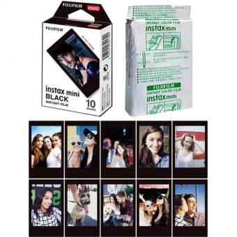 Fujifilm Instax Mini Black Instant 10 Film for Fuji 7s 8 25 50s 70 90 / Polaroid 300 Instant Camera / Share SP-1, SP-2 Printer - intl