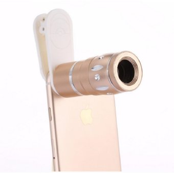 Mobile Telephone Lens, Lantoo 10X Zoom Telescope Camera Lens, Unique Clip Telephoto Lens for Iphone 6 6s 7 Samsung Galaxy Smartphone and Tablet(gold) - intl
