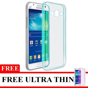 Softcase Ultrathin Soft for Samsung A3 - Biru Clear + Gratis Ultrathin