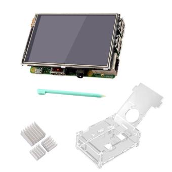 3.5 inch 320 x 480 Resolution HD Display Touch Screen + Acrylic Protective Case + 3 Aluminum Heat Sinks + Touch Pen for Raspberry Pi 2 3 - intl