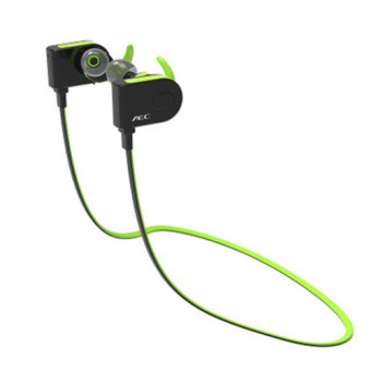 AEC Sports In-Ear Earphone Connect to 2 Phones Magnetic Adsorption Non-slip Headsets HD HIFI Bluetooth 4.1 Earphones Green