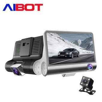 Aibot C2 4.0 Inch 170 Degree Wide-angle Cycle Video Car Camera Recorder with Three-way Camera - intl