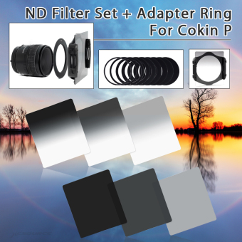 6pcs ND2 ND4 ND8 Gradual ND2 4 8 Filter Set + 9pcs Ring Adapter for Cokin P