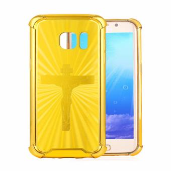 Bandmax Samsung Galaxy S7 Edge Case INRI Crucifix Jesus Cross Shape 18K Gold Plated TPU Case Back Rugged Air Cushion Protective Bumper Cover for Samsung Galaxy S7 Edge Cross Accessories (Gold) - intl