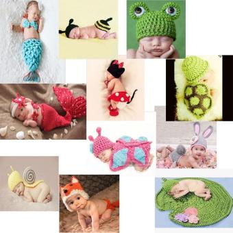 Baby Infant Frog Lotus Leaf Crochet Knitting Costume Soft Adorable Clothes Photo Photography Props for 0-6 Month Newborn - intl