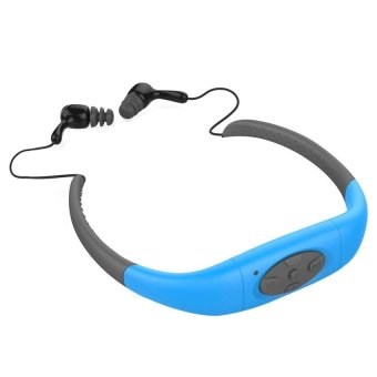 IPX8 Head Wearing Type Waterproof 8GB Water Resistant High Stereo MP3 Player (Blue)