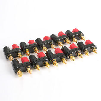 UJS 10PCS Terminal Binding Post Power Amplifier Dual 2-way Banana Plug Jack (Black/ Red)