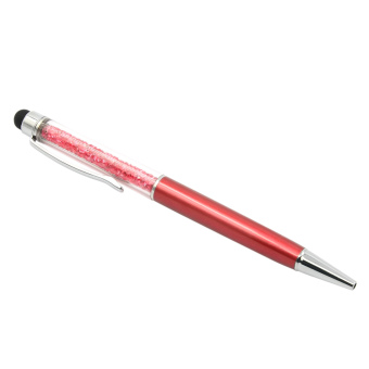 2 in 1 Multi-function Bling Rhinestone Stylus Touch Pen with Ballpoint Pen for iPad iPhone 6 6 Plus 5 5S 5C Samsung HTC Smart Phone Touch Screens Red