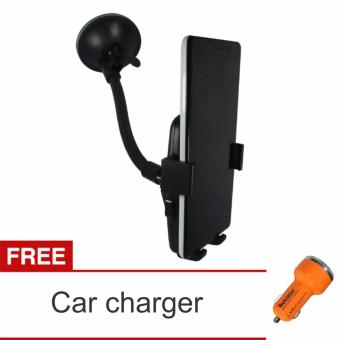Lanjarjaya Handphone Car Holder Long + Car Charger(Hitam)