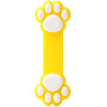 TimeZone Novelty Paw Pattern Silicone Material Flexible Sucker Stand Holder (Yellow)