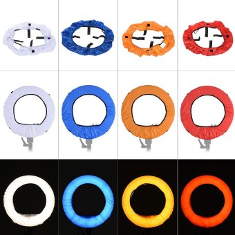 4pcs Photography Ring Light Soft Diffuser Cloth (Red, Blue, Orange, White) for Andoer LA-650D RL-680S RL-680B 18\" Video Ring Flash Lights Outdoorfree - intl