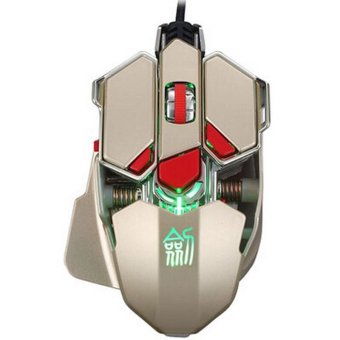 LUOM G10 9 Buttons DPI Adjustable Optical USB Wired Professional Macros Gaming Mouse (Gold)