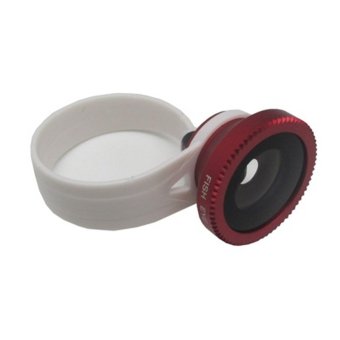 Lesung Universal Circle Clip Fisheye Lens 180 Degree for Smartphone - LX-C001 (Original) - Merah