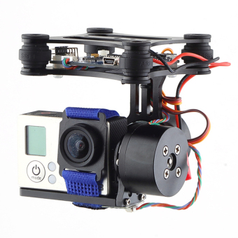 CNC Metal Brushless Camera Mount Gimbal with Motors & Controller for DJI Phantom GoPro Hero2/Hero3 FPV Aerial Photo (Black) - Intl