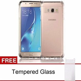 Case Anticrack Case / Anti Crack Case / Anti Shock Case for Samsung Galaxy A3 2017 / A320 - Fuze / Fyber - Clear + Free Premium Tempered Glass