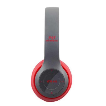 360DSC P47 Wireless Bluetooth Stereo Over-Ear Headphones Support TF Card FM Radio Headset - Red - intl