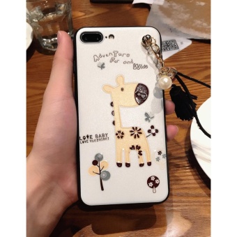 Elephant  giraffe relief tassel pendant Case For Apple iPhone 7 Plus（giraffe） - intl