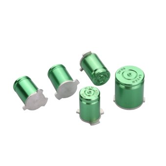 VAKIND Metal Xbox 360 Controller 9mm ABXY Guide Bullet Design Buttons Kit (Green)