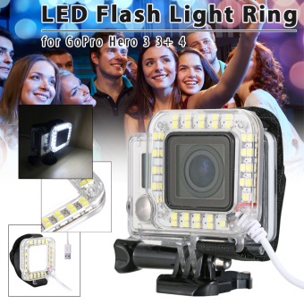 Unique USB Lens Ring LED Flash Light Shooting for Camera GoPro Hero 3 3+ 4 Waterproof Case