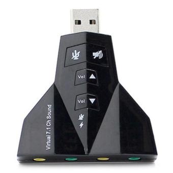 USB 2.0 to Virtual 7.1 Channel Audio Sound Card Adapter with China Chipset - PD-560 - Black