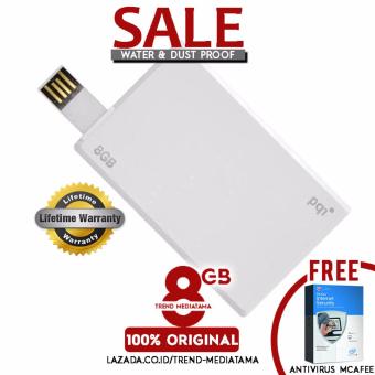 Original 100% Flashdisk 8GB PQI Card Drive i512 Kartu USB 2.0 COB (Waterproof + Dustproof ) Gratis Antivirus MC Afee - White