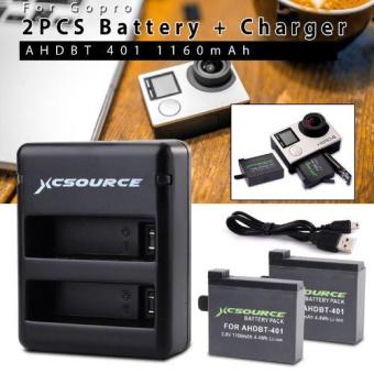 XCSource 2x 1160mAh Rechargeable Li-ion Battery – Charger For Gopro Hero 4