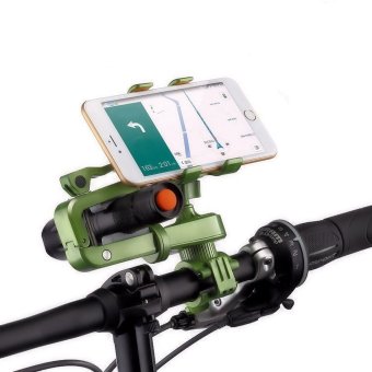 Lantoo Universal Bicycle Bike Motorcycle Mount Holder, Cellphone Smartphone GPS Flashlight Holder iPhone / Samsung / LG / HTC / Google Nexus / Motorolla（Green）