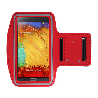 ELENXS Sport Running Arm Band Case For Samsung Galaxy Note 2 3 Nylon Workout Gym Jogging Flexible Red