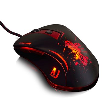 Ajazz-Firstblood Mammoth164000 DPI Smart Programmable Gaming Mouse ,ADNS9800,LED Breathing Light,AJ100(Black)