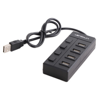uNiQue USB Hub 2.0 4-Port Eco Box - Hitam