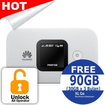 Huawei E5577 Mifi 4G LTE 150Mbps + Gratis Paket Kuota XL 90GB (UNLOCK ALL OPERATOR) - Putih
