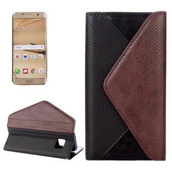 For Samsung Galaxy S7 Edge / G935 Envelope Style Horizontal Flip Leather Case With Magnetic Buckle and Holder and Card Slots and Photo Frame and Wallet and Lanyard(Black) - intl