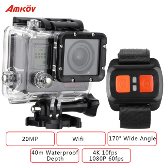 AMKOV AMK7000S 2.0\"\" LCD Wifi 4K HD 20MP Waterproof 40m 170°WideAngle Action Sports Camera